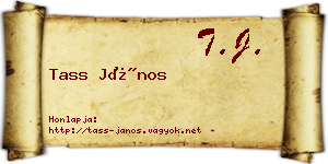 Tass János névjegykártya
